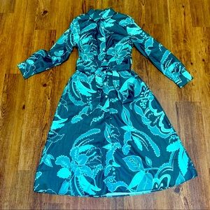 NWOT SHEIN Green Garland MIDI Shirtdress